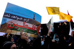 تجمع مردم تهران در واکنش به جنایت رژیم صهیونیستی در غزه-۱