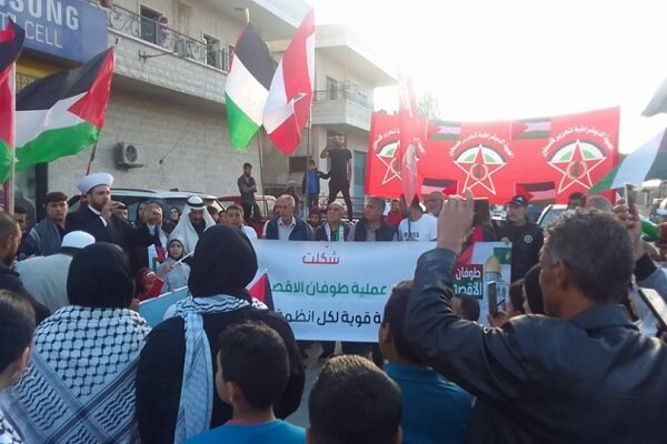تیونس اور لبنان کے عوام کے فلسطینیوں کی حمایت میں مظاہرے