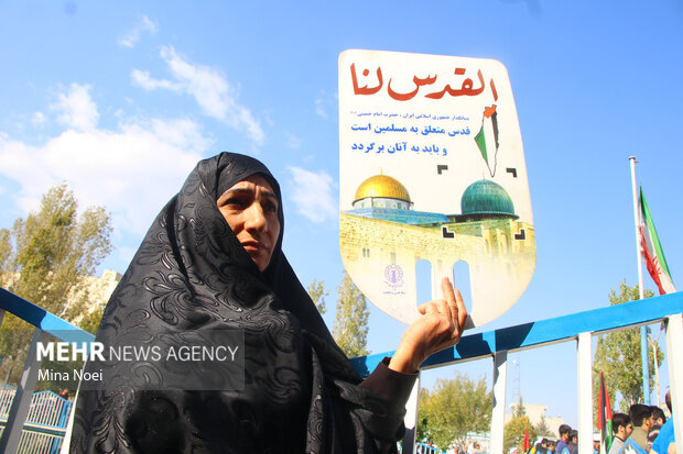تجمع مردم تبریز در اعتراض به جنایات رژیم صهیونیستی