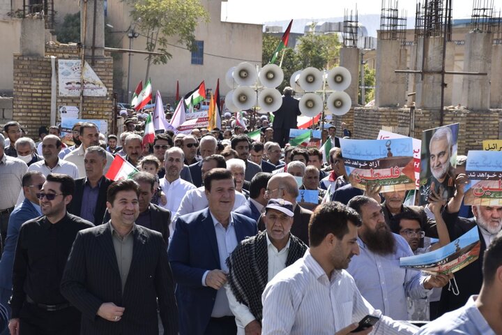 تجمع مردم ایلام در حمایت از مردم مظلوم فلسطین 