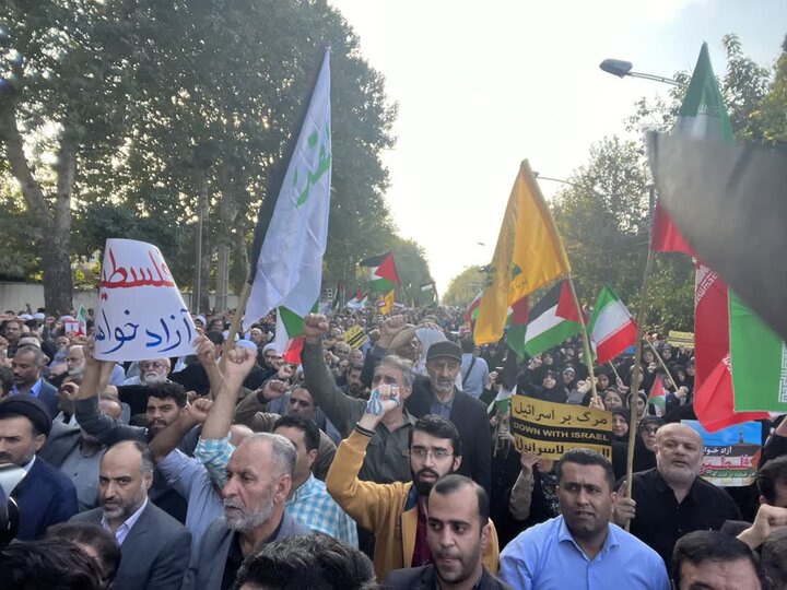 مردم گرگان در پی حمله وحشیانه رژیم غاصب صهیونیستی تجمع کردند