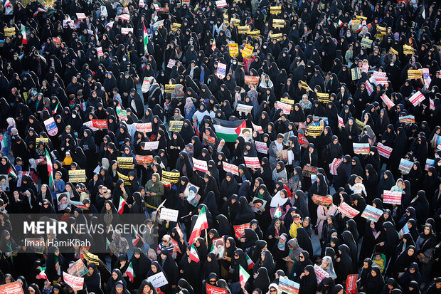 Gathering in Iran in protest of Zionist crimes
