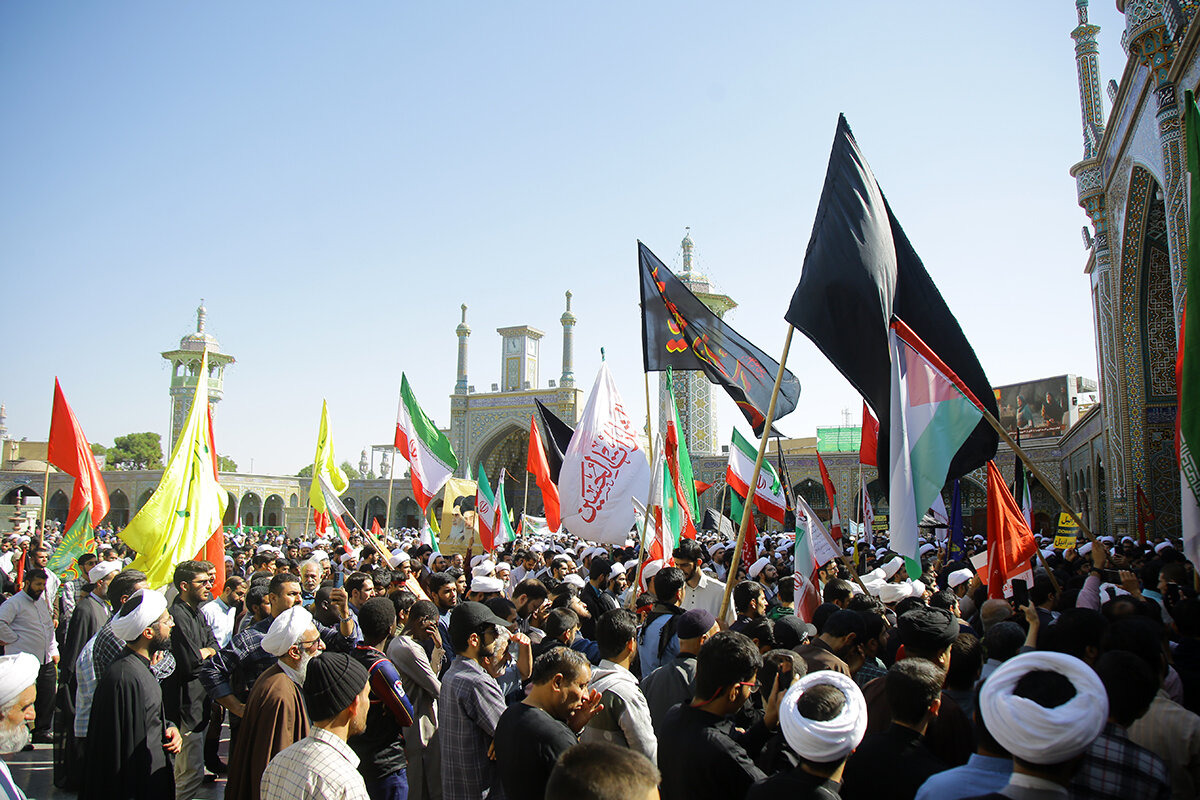 ادامه خروش مردم انقلابی قم در حمایت از مظلومان فلسطین+تصاویر