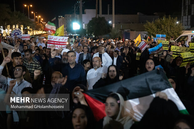 تجمع مردم بوشهر در حمایت از مردم فلسطین