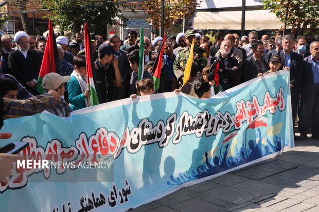 خروش مردم سنندج در حمایت از مظلومیت ملت فلسطین