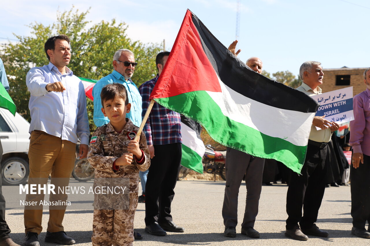 خوزستانی‌ها برای حمایت از مردم فلسطین در خرمشهر تجمع کردند