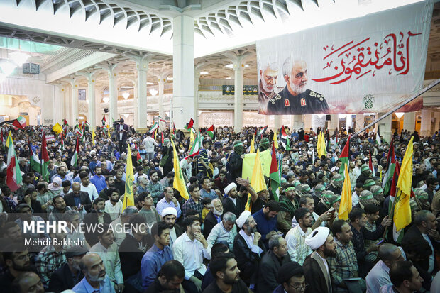 عاشقان مبارزه با اسراییل در قم گردهم آمدند
