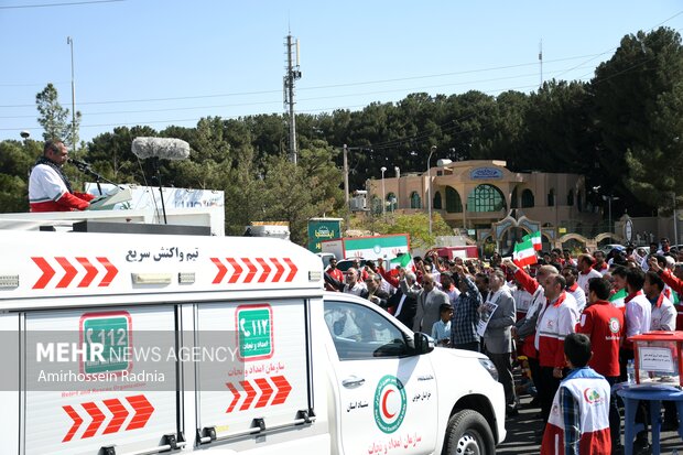 تجمع امدادگران خراسان جنوبی در محکومیت نقض قوانین بین‌المللی