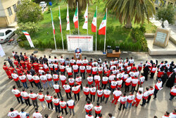 Fars Red Crescent members gather to condemn Israeli crimes