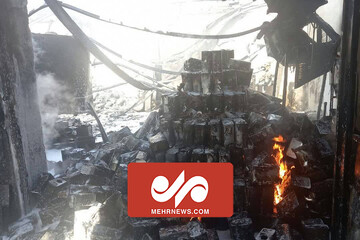 آتش‌سوزی در کارگاه ۳۰۰ متری تولید چسب در ساوه
