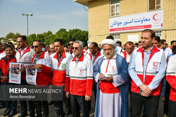 Fars Red Crescent members gathers to condemn Israeli crimes
