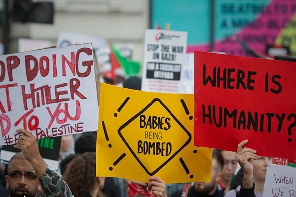 تظاهرات ده‌ها هزار نفری در پایتخت انگلیس در حمایت از فلسطین+ فیلم