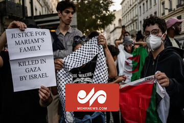آسٹریا میں فلسطینیوں کی حمایت میں احتجاجی مظاہرہ