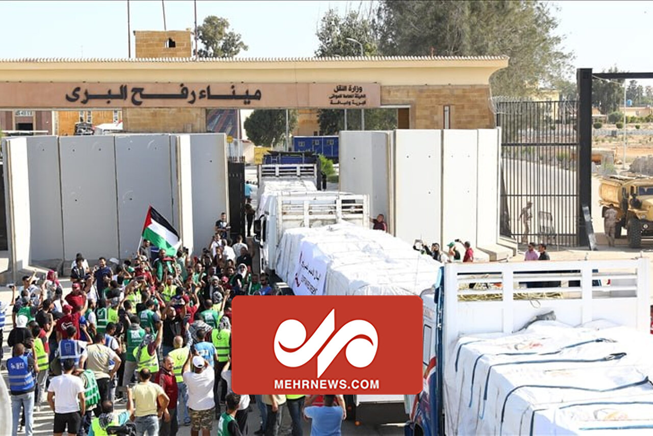 ورود کامیون حامل کمک‌های بشردوستانه به نوار غزه