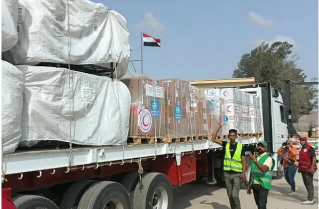 3rd Gaza-bound aid convoy enters Rafah crossing from Egypt 