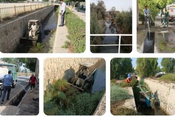 لایروبی کانال‌های دفع آب‌های سطحی در شهر عالی‌شهر