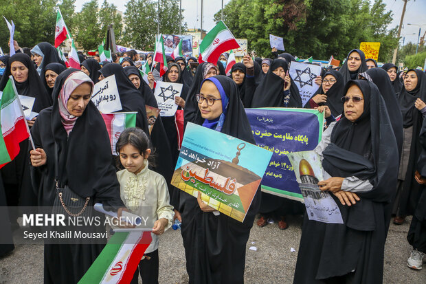 راهپیمایی مردم اهواز در حمایت از مردم مظلوم غزه
