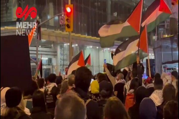 تجمع مردم کانادا علیه جنایت‌های رژیم صهیونیستی در نوار غزه