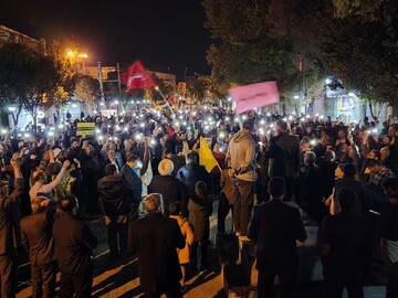 تجمع شبانه اراکی‌ها در حمایت از غزه