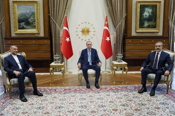 أمير عبد اللهيان يلتقي الرئيس التركي في انقرة