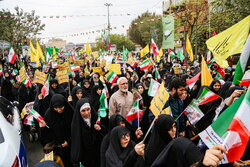 خروش با شکوه مردم قزوین در راهپیمایی ۱۳ آبان