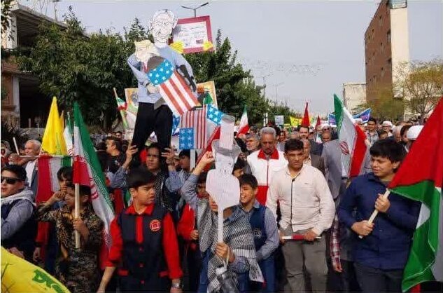 روایت حماسه، حضور و بصیرت/ استان سمنان رنگ پرچم فلسطین گرفت