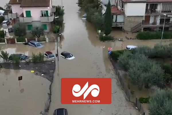 تصاویر هوایی از خسارات شدید وقوع سیل در ایتالیا