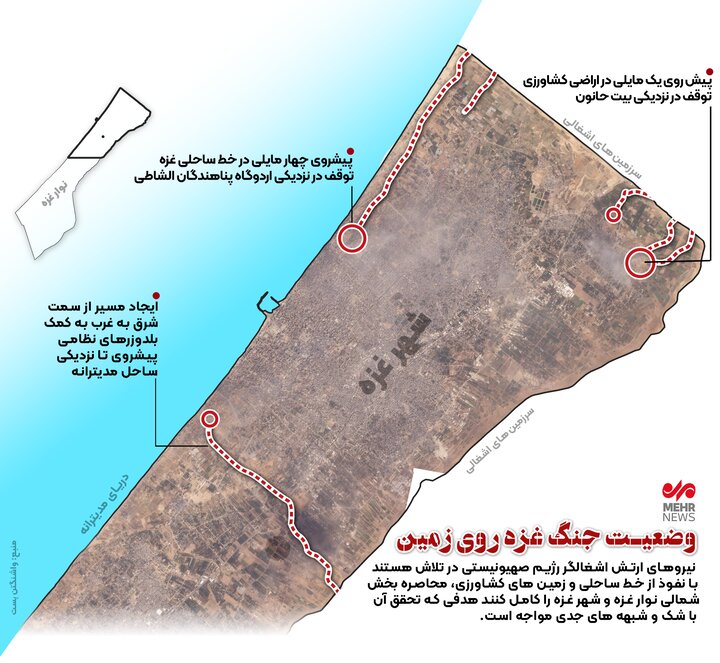 وضعیت جنگ غزه روی زمین