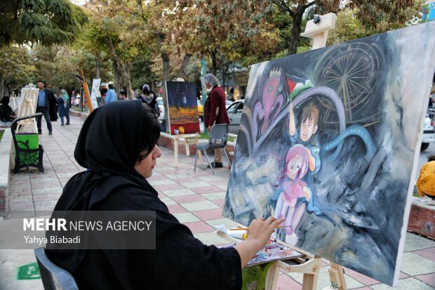 Street painting festival on Gaza in Iran
