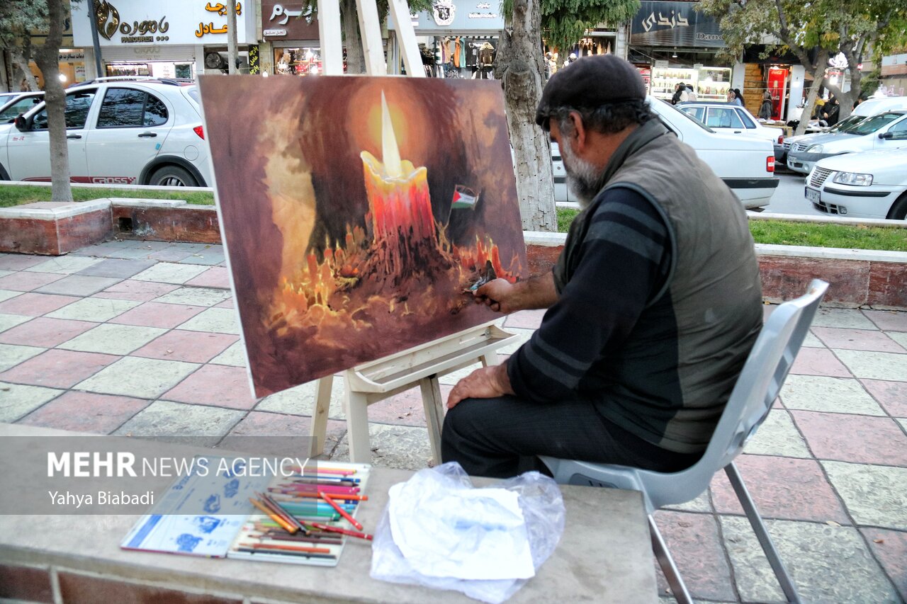 اختتامیه کارگاه ملی نقاشی «هنر راویان غزه» در کرمانشاه برگزار شد