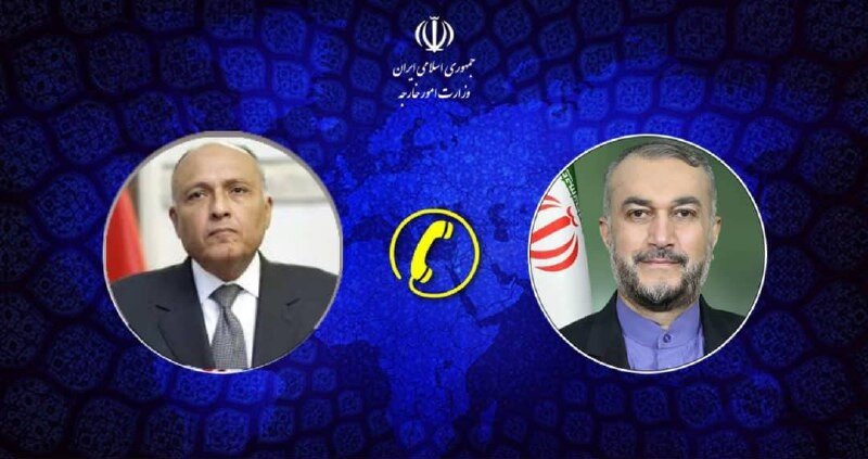 Hossein Amir Abdollahian and his Egyptian counterpart Sameh Shoukry