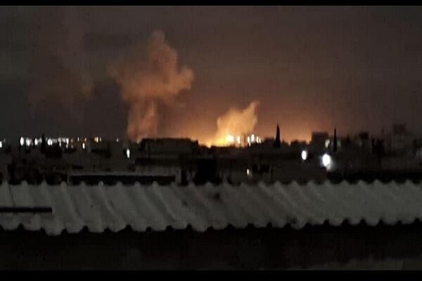 مقابله پدافند هوایی با اهداف متخاصم در آسمان اطراف دمشق