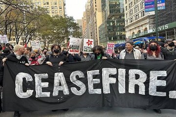  تظاهرات حامیان فلسطین در شهر نیویورکِ آمریکا+ عکس
