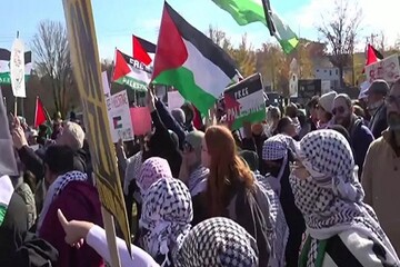 Pro-Palestinian protestors gather near Biden’s Delaware home