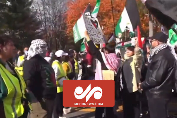 تظاهرات حمایت از فلسطین به جلوی در خانه بایدن هم رسید!