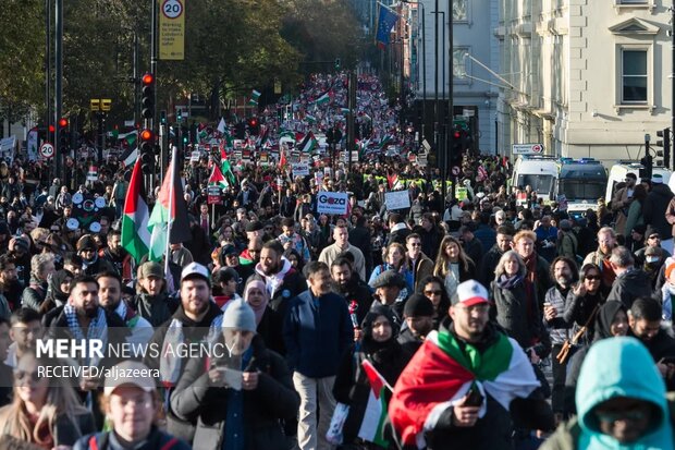 تظاهرات مردم اروپا در حمایت از مردم مظلوم فلسطین