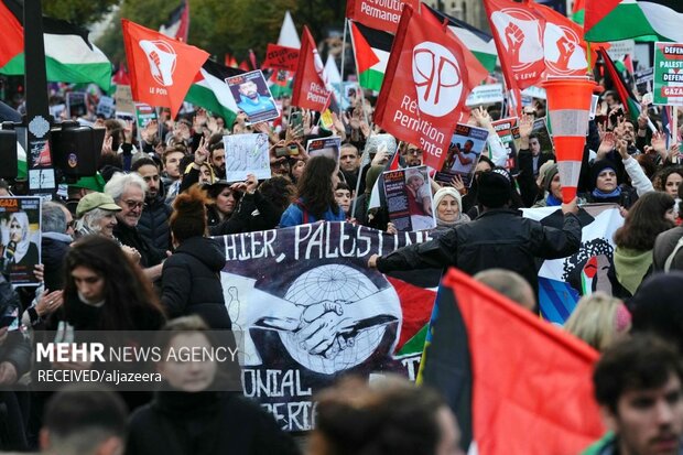 تظاهرات مردم اروپا در حمایت از مردم مظلوم فلسطین