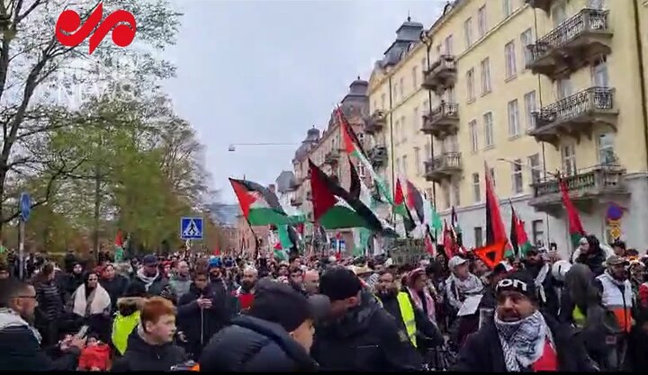 تظاهرات مردم سوئد در اعتراض به نسل‌کشی مردم غزه+ فیلم