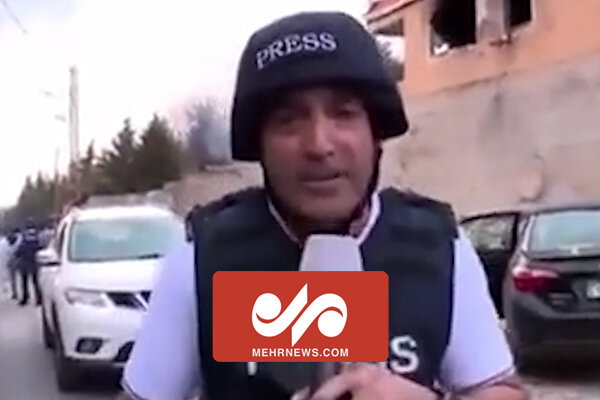 لحظه حمله نظامیان صهیونیست به کاروان خبرنگاران در مرز لبنان