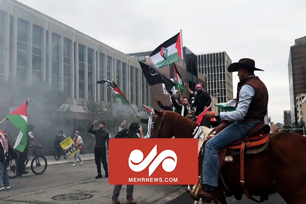 تظاهرات کابوی‌های تگزاس در حمایت فلسطین