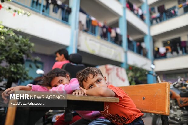 مدارس غزه مملو از آوارگان