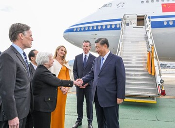 رییس‌جمهور چین وارد آمریکا شد+ فیلم