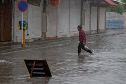 بارش شدید باران در روستای ریحان علیا شهرستان خمین