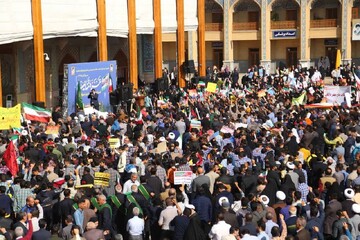 اجتماع مردم شیراز علیه جنایات رژیم صهیونیستی در فلسطین