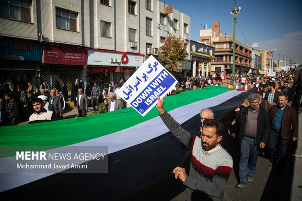 تجمع محکومیت جنایات رژیم کودک کش اسراییل در قزوین