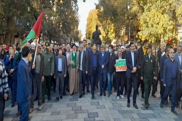 خیزش مردم همدان در حمایت از مردم مظلوم غزه