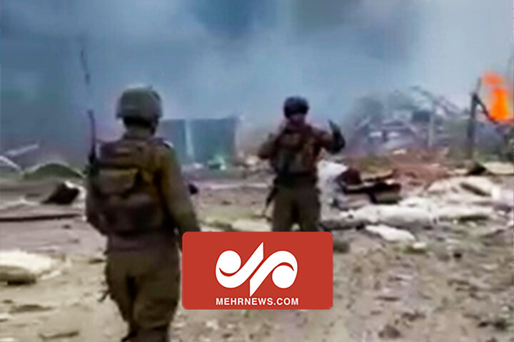 وضعیت مقر صهیونیست‎‌ها پس از اصابت موشک حزب الله