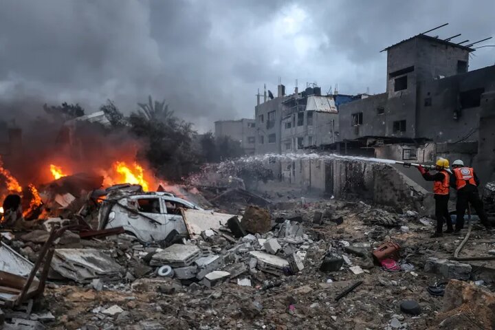 بمباران کاروان آوارگان فلسطینی توسط جنگنده‌های صهیونیست