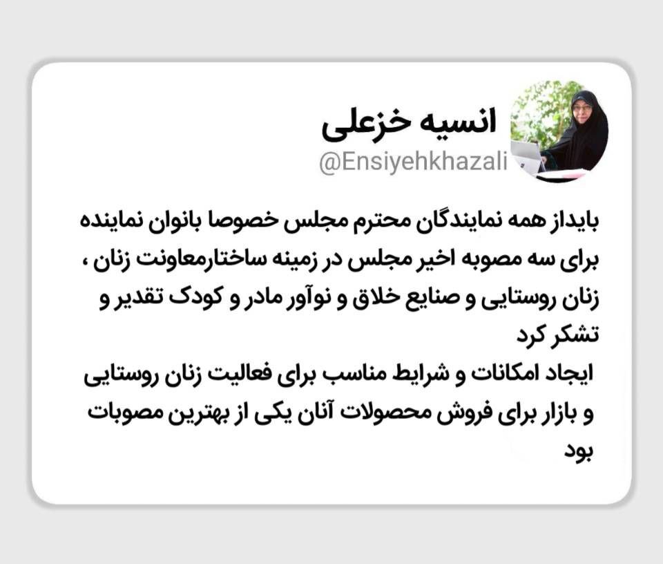 مصوبات خوب زنان در برنامه هفتم در آخرین روز بررسی برنامه