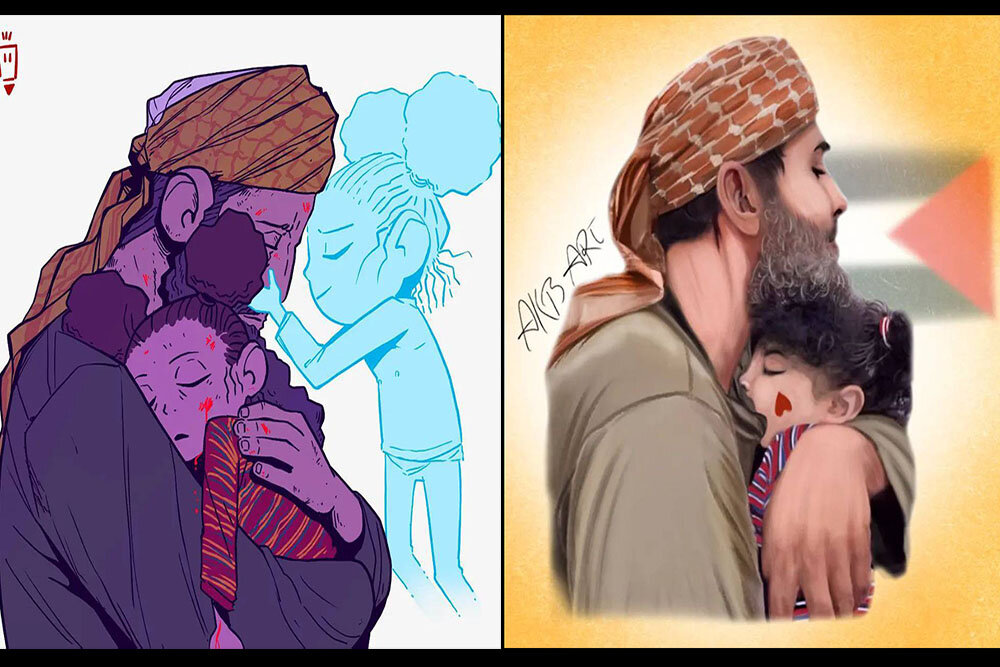 هنرمندان هم نقش زدند/ تصویر اشک و مقاومت در یک قاب